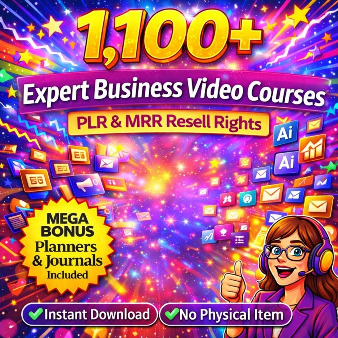 1100+ Business Video Courses, PLR & MRR Resell Rights (digital Download ...