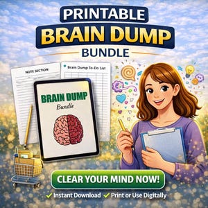 ブレインダンププランナーバンドル、ToDoリスト、優先度マトリックス（印刷可能）