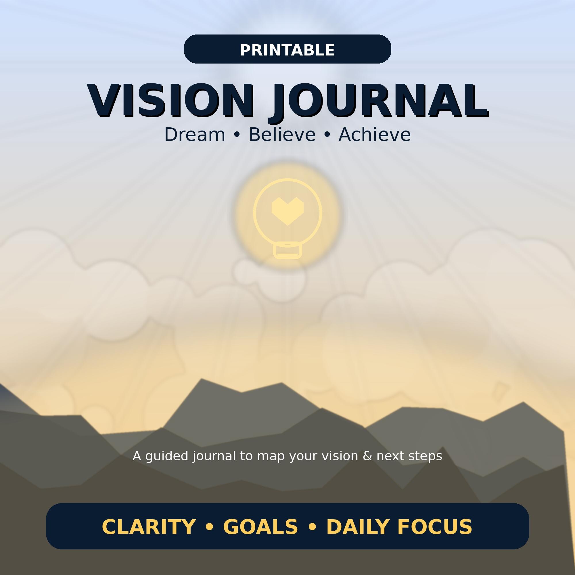 Editable Vision Journal, Goal Setting Planner (digital Download) - Etsy