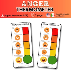 Anger Thermometer / Termometro de enojo (English and Spanish)