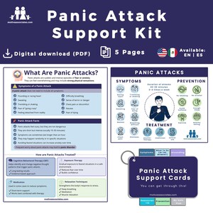 Stödkit för panikattacker | Kort för hantering av ångest för barn och tonåringar | Verktyg för lugnande