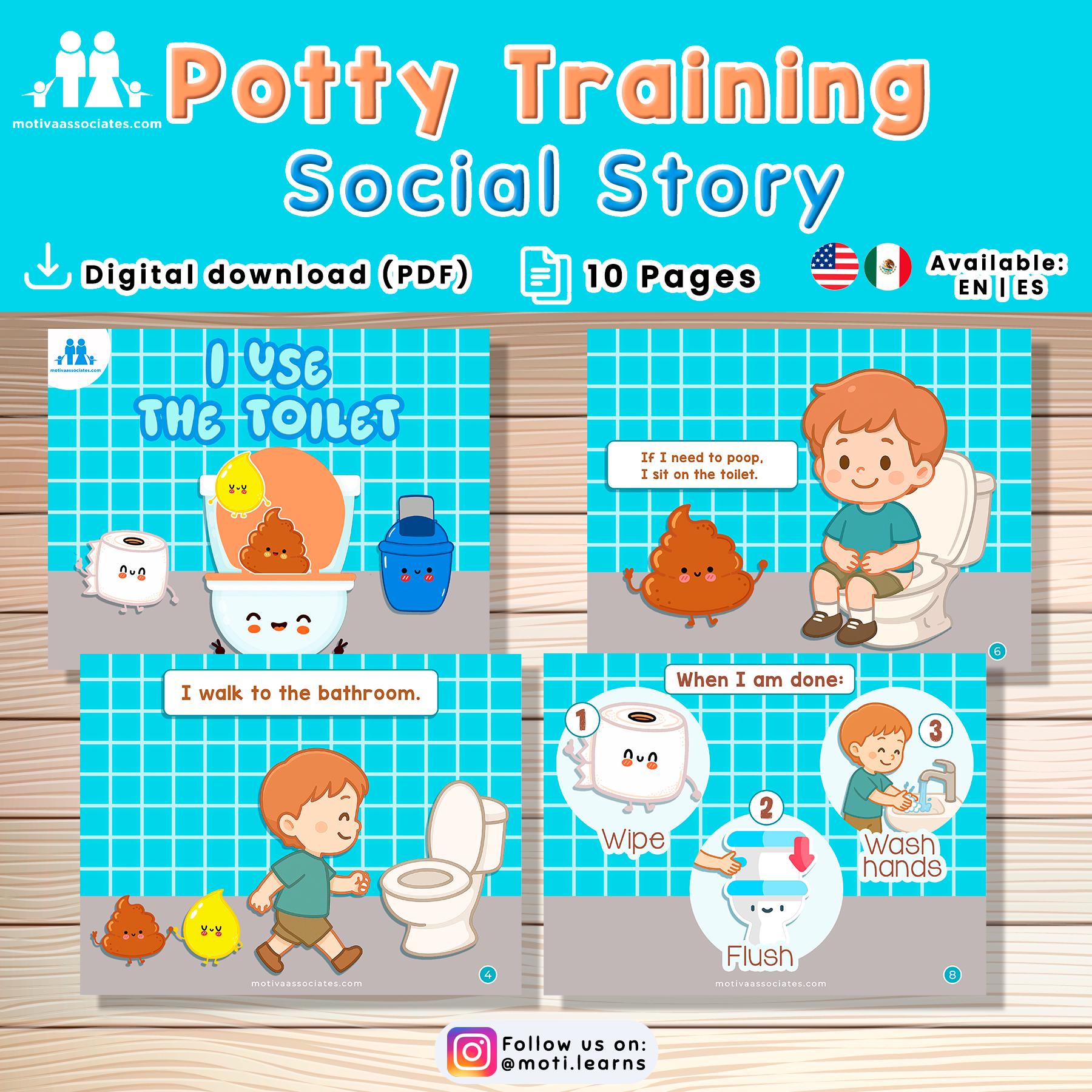 Potty Training Social Story | I Use the Toilet | Visual Story for Kids ...