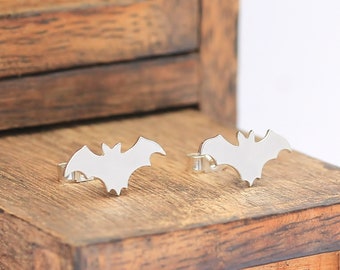 Silver Bat Earrings, Bat Stud Earrings, Silver Woodland Earrings, Silver Stud Earrings