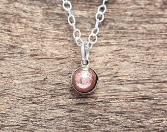 Silver Copper Necklace, Silver Copper Pendant, Copper Nugget Necklace, Silver and Copper Necklace