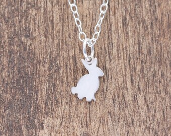Silver Bunny Necklace, Sterling Silver Necklace, Bunny Rabbit Necklace, Silver Bunny Rabbit