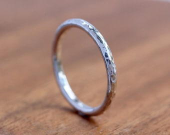 Silver Stacking Ring, Hammered Silver Ring, Hammered Silver Band