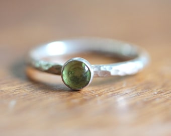 Peridot Stacking Ring, Silver Stacking Ring, Silver Peridot Ring, Silver Stackable Ring