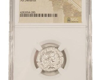 カラカラ帝によるローマ銀貨デナリウス（西暦198-217年）NGC - Etsy 日本