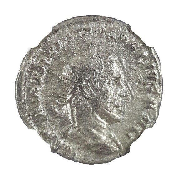 トラヤヌス・デキウス・ローマ銀貨アントニニアヌス（NGC認定スラブ