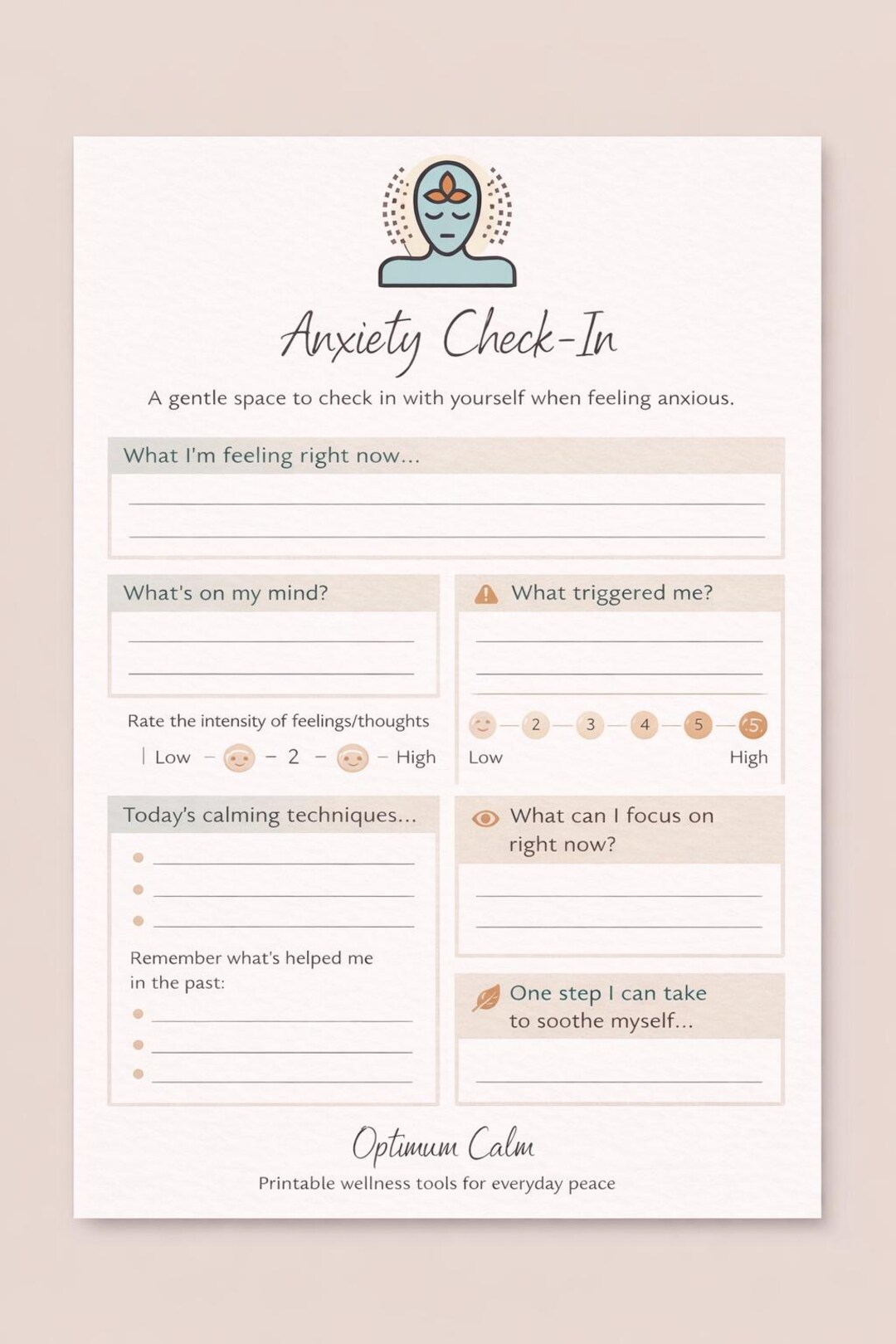 Anxiety Check In - Etsy