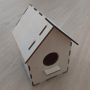 Lasergesneden vogelhuisje-bestand | 3 mm Materiaal | Digitale download