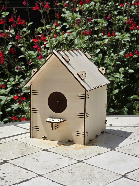 Laser Cut Birdhouse File | No Glue | 3mm Material | Fits on A3 Sheet | Digital Download