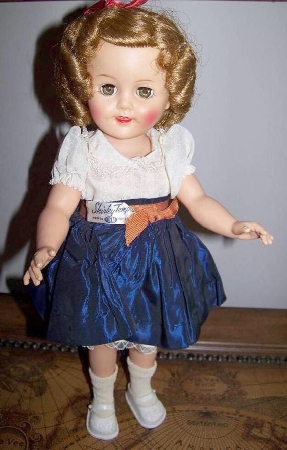 shirley temple doll blue dress Vintage Shirley Temple Doll St-15-N Open Close Eyes Ideal 20369 121 main image 0