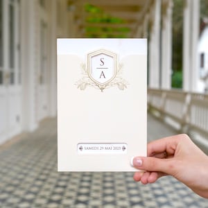 Faire part mariage beige