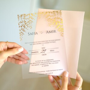 Faire part mariage rose