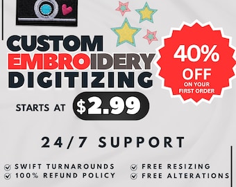 Embroidery Digitizing Service, Custom Logo & Design Expert, Digitizer for embroidery