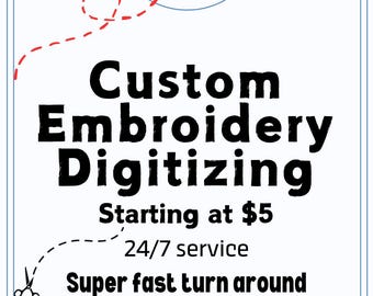 Custom Embroidery Digitizing Service, Image to Machine Embroidery File