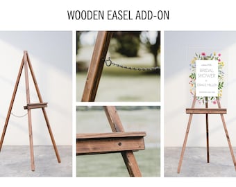 Elegant Wooden Easel - Versatile Wedding Sign Stand - Sturdy Floor Easel for Welcome Entry Signs, Large Art Displays, and Event Signage