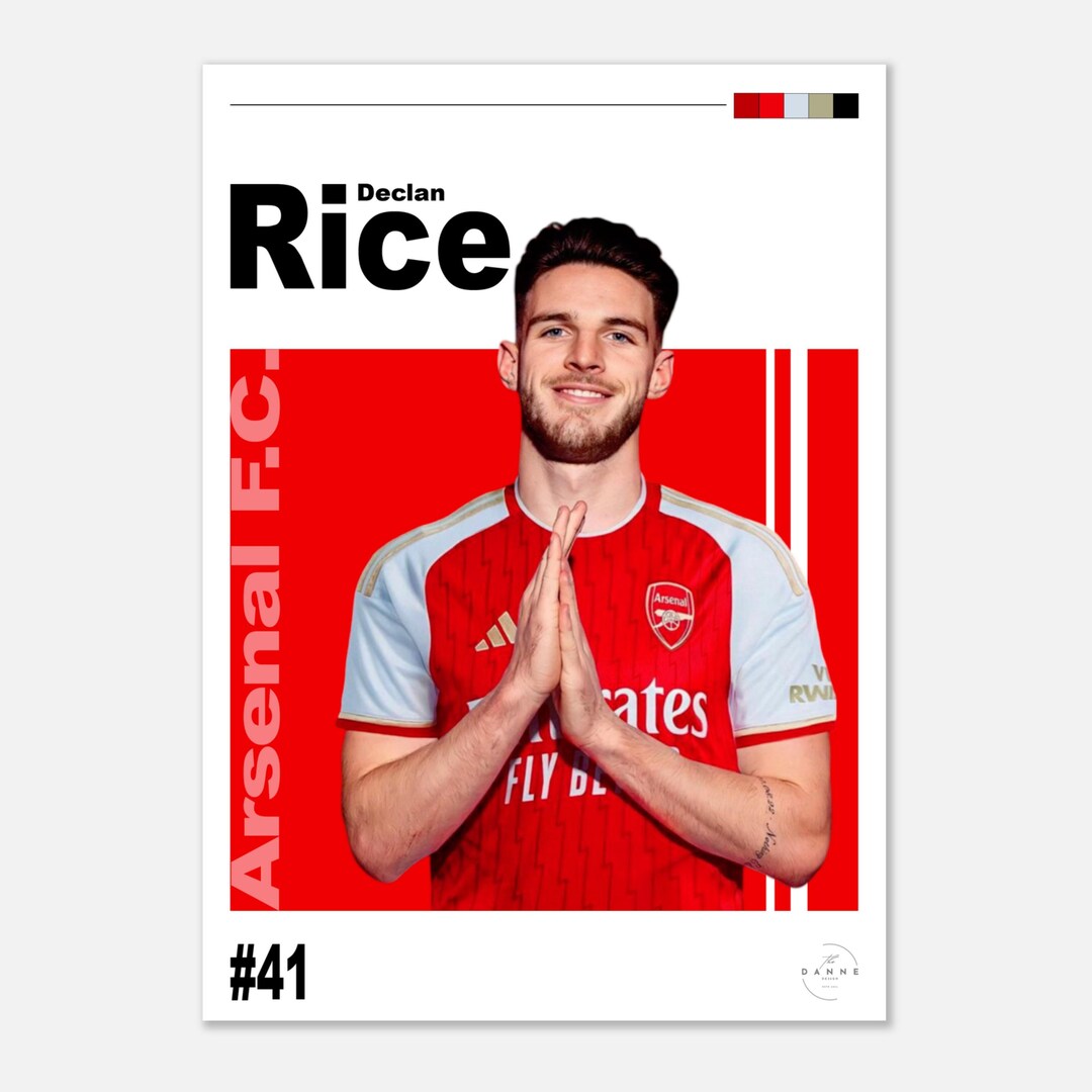 Declan Rice Football Player Poster | Sports Wall Art | Gift for ...