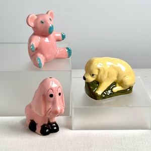 Coin Bank Your Choice of Vintage Anthropomorphic Piggy Bank 1940s Coin Bank Pink Koala Bank Pink Basset Hound Bank  Yellow Lab Bank Dog Bank