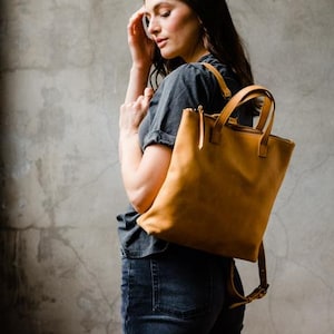 90er Vintage Braun Leder Wandel Rucksack Tote Handgefertigte Distressed Tasche Für College Taschen Mädchen Für Büro Frauen Stilvoller Rucksack