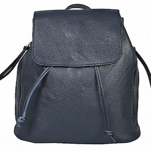 Sac à dos fait main en cuir bleu marine Sac à dos de voyage durable pour femmes et hommes Sac de grande capacité pour un usage quotidien Sac à dos pour filles