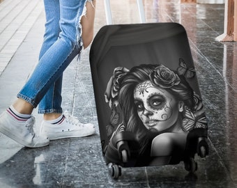 sugar skull carry on luggage