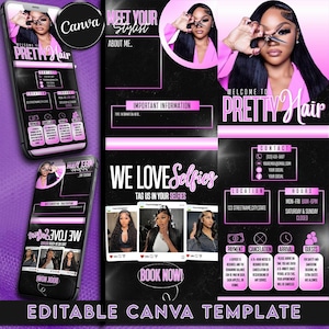 Acuity Scheduling Template | Editable Canva Template | HairStylist | Lash Tech | MUA | Nail Tech | Premade Business Site | Booking Site