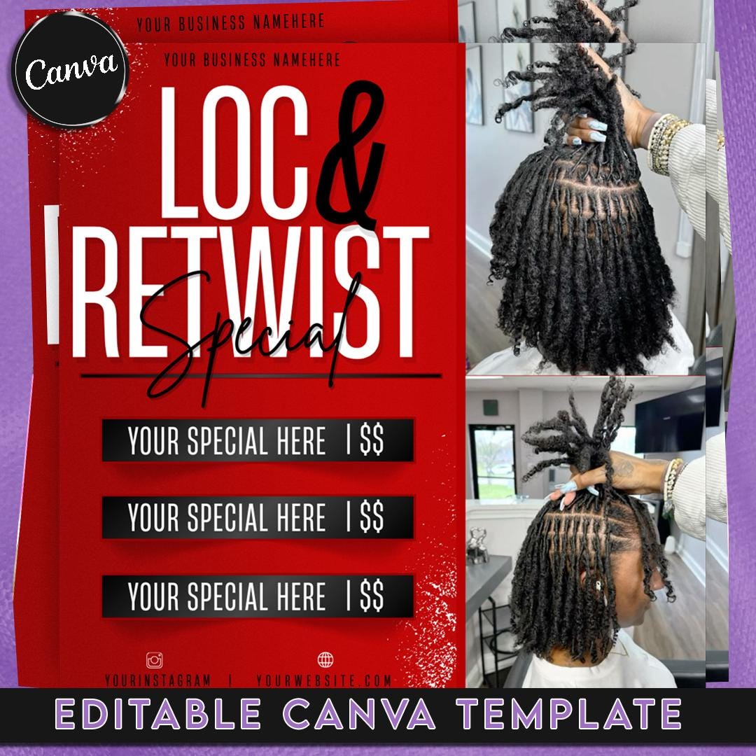 'Locs Specials Flyer | Dread Locks Flyer | Friseur | Haar Spezial Flyer | Lok und Retwist Flyer | Lok-Styling