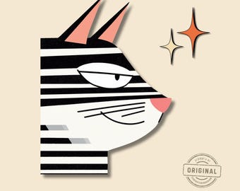 Gato atrevido PNG: Diseño gráfico de camiseta divertido, descarga digital