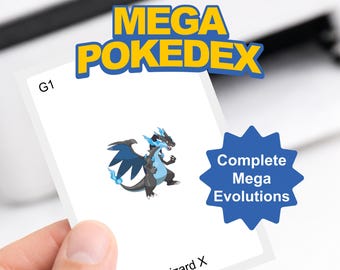 Pokemon Mega Evolution Pokedex Binder Pages Printable | English Edition | Mega Card Placeholders PDF | Binder Inserts