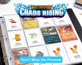 Pokemon Chaos Rising Promo Card Placeholders Printable | Promo Binder Inserts PDF | Master Set Promo Cards Organizer | Instant Download