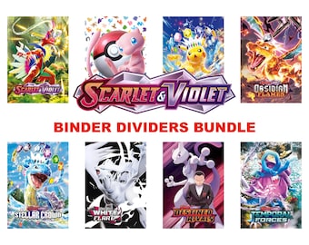 Pokemon Scarlet & Violet Complete Era Binder Dividers Bundle | Card Divider Tabs PDF | TCG Master Set Binder Organizer Inserts