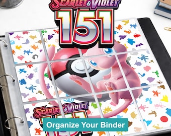 Pokemon 151 Binder Dividers Printable | Card Divider Tabs PDF | Master Set Binder Organizer Inserts | Instant Download