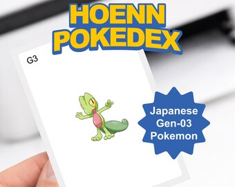 Pokemon Hoenn Pokedex Binder Pages Printable | Japanese Edition | Gen 3 Card Placeholders PDF | Binder Inserts