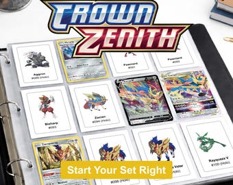 Pokemon Crown Zenith Binder Pages Printable | Card Checklist PDF | Complete Set | Instant Download