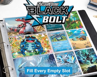 Pokemon Black Bolt Binder Filler Inserts Printable | Set Art Inserts PDF | Master Set Binder Organizer Cards | Instant Download