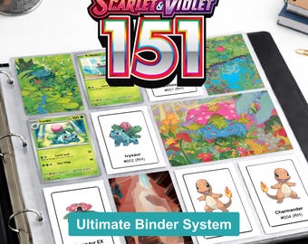 Pokemon 151 Binder Pages Printable | Card Checklist PDF | Master Set | Instant Download