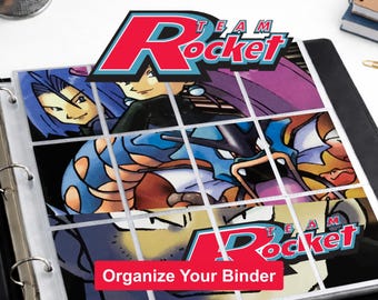 Pokemon Team Rocket Binder Dividers Printable | Card Divider Tabs PDF | Master Set Binder Organizer Inserts | Instant Download