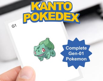 Pokemon Kanto Pokedex Binder Pages Printable | English Edition | Gen 1 Card Placeholders PDF | Binder Inserts