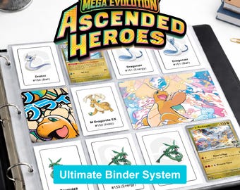 Pokemon Ascended Heroes Binder Pages Printable | Card Checklist PDF | Master Set | Instant Download
