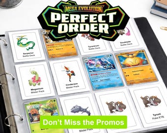 Pokemon Perfect Order Promo Card Placeholders Printable | Promo Binder Inserts PDF | Master Set Promo Cards Organizer | Instant Download