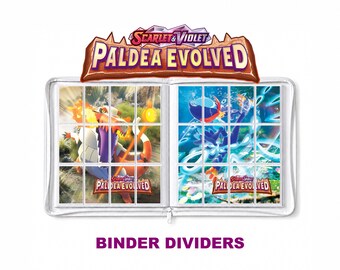 Pokemon Paldea Evolved Binder Dividers Printable | Card Divider Tabs PDF | TCG Master Set Binder Organizer Inserts