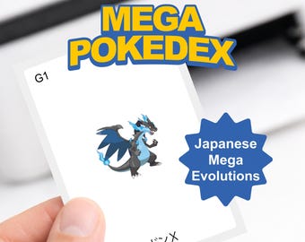Pokemon Mega Evolution Pokedex Binder Pages Printable | Japanese Edition | Mega Card Placeholders PDF | Binder Inserts
