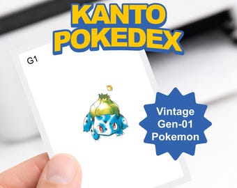 Pokemon Kanto Pokedex Binder Pages Printable | Vintage Edition | Gen 1 Card Placeholders PDF | Binder Inserts