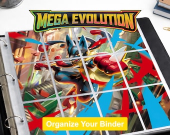 Pokemon Mega Evolution Binder Dividers Printable | Card Divider Tabs PDF | Master Set Binder Organizer Inserts | Instant Download