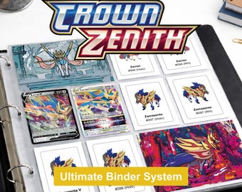 Pokemon Crown Zenith Binder Pages Printable | Card Checklist PDF | Master Set | Instant Download