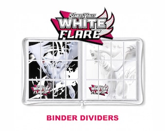 Pokemon White Flare Binder Dividers Printable | Card Divider Tabs PDF | TCG Master Set Binder Organizer Inserts