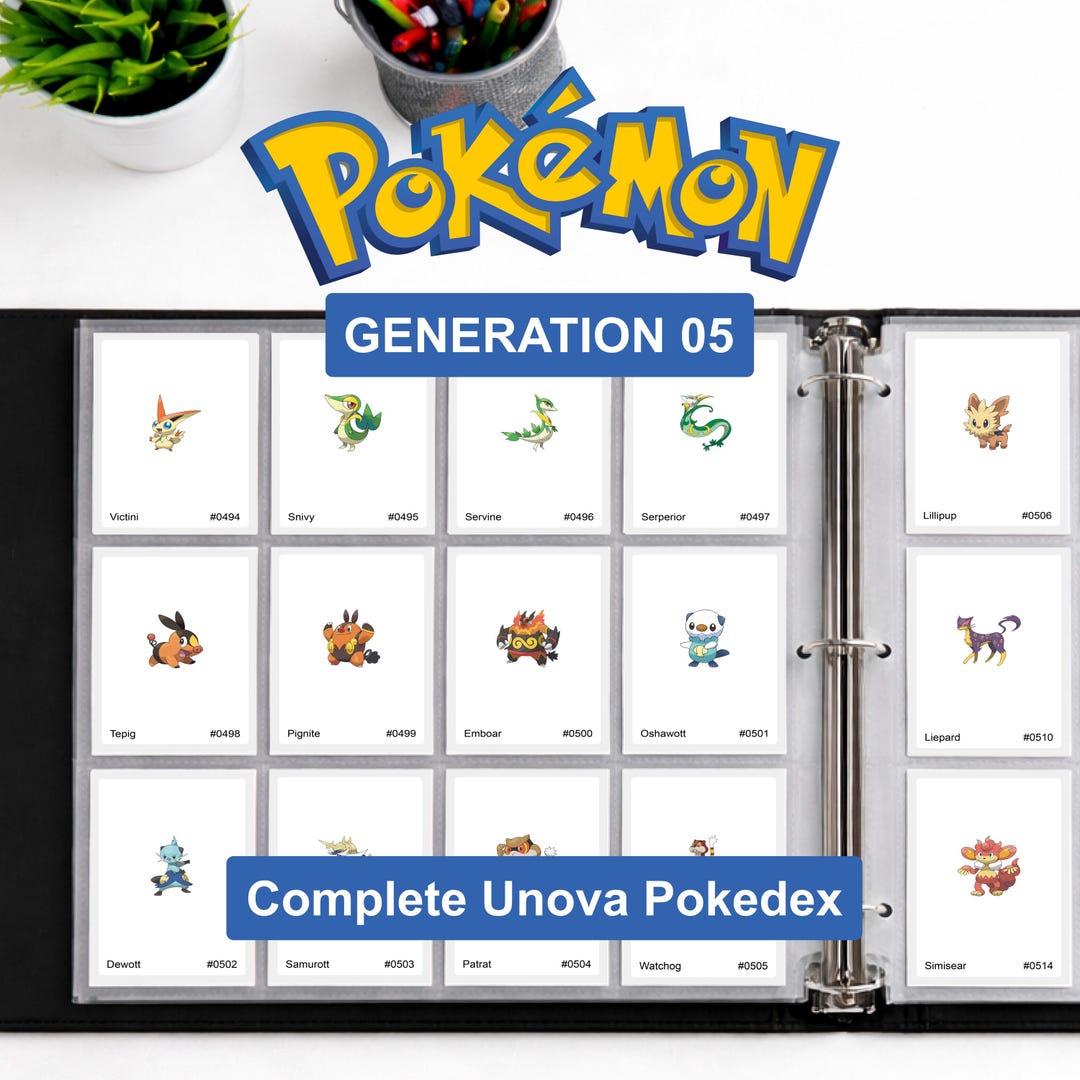 Pokedex Checklist.pdf Pokemon Unova Pokedex Checklist PDF | Binder Pages Printable | Complete ...