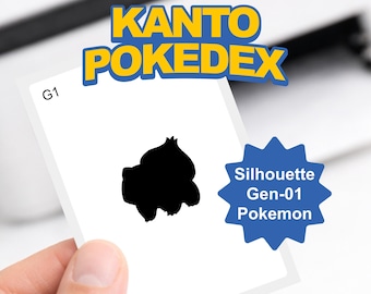 Pokemon Kanto Pokedex Binder Pages Printable | Silhouette Edition | Gen 1 Card Placeholders PDF | Binder Inserts
